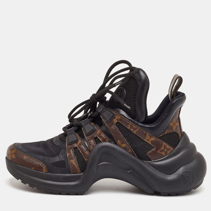 Louis Vuitton Archlight Size 37.5 Monogram Canvas And Mesh Lace Up Sneakers